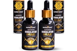 NUTROTONIC LLC NUTROTONIC Authentic Himalayan SHILAJIT Organic Liquid Drops, 100% Sun Dried Premium Cold Extracted, Natural Fulvic Acid 86%, Humic Acid 10%, 150 Servings (2)