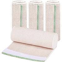Elastic Bandage Wrap, 6 Inch by 5 Yards Compression Wraps with Self-Closure, Washable Sport Wrap for Legs, Knees, Wrists, Elb