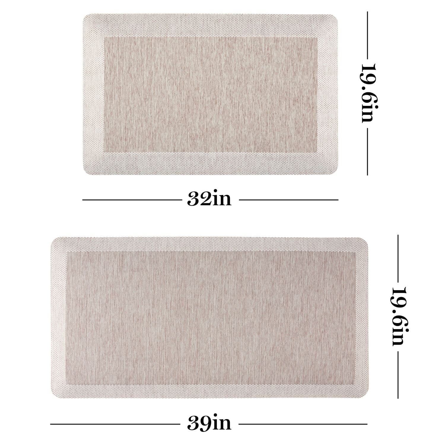 Martha Stewart Mira Modern Heathered Anti-Fatigue Air-Infused Kitchen Mat, Coffee Brown, 19.6