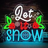 Lulkod Let It Snow Neon Sign - Christmas Neon Sign Dimmable for Wall Decor - Led Sign - Neon Window Lights Up Sign - Party Bedroom Kids Gift - Living Room Winter Home - 11 inches x 12.6 inches