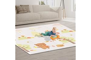 besuhot Baby Play Mat 74 x 50 Inch Foldable Baby Floor Mat, Reversible Baby Foam Mat for Babies and Toddlers Infants, Portable Waterproof Activity PlayMats for Indoor Outdoor