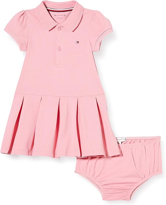 Tommy Hilfiger Baby Girl Polo Dress S/S Blouse, Pink (Pink Tf4), One