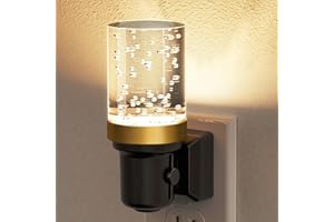 JandCase Night Light, Dimmable Night Lights Plug into Wall, Auto On/Off Light Sensor Nightlight, 3000K Warm White 0-100LM Brightness LED Nightlight, for Bathroom Hallway Bedroom Kids Room