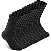 YSense Women's Cotton Crew Socks 6 Pairs, Long Cute Aesthetic Neutral Athletic Boot Socks for Women Stocking Stuffers Gifts