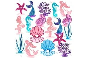 PAPER JAZZ Mermaid Party Decorations Little Mermaid Centerpieces for Tables for Birthday Party Under The Sea Table Centerpiece Ocean Theme Decor for Baby Shower Supplies