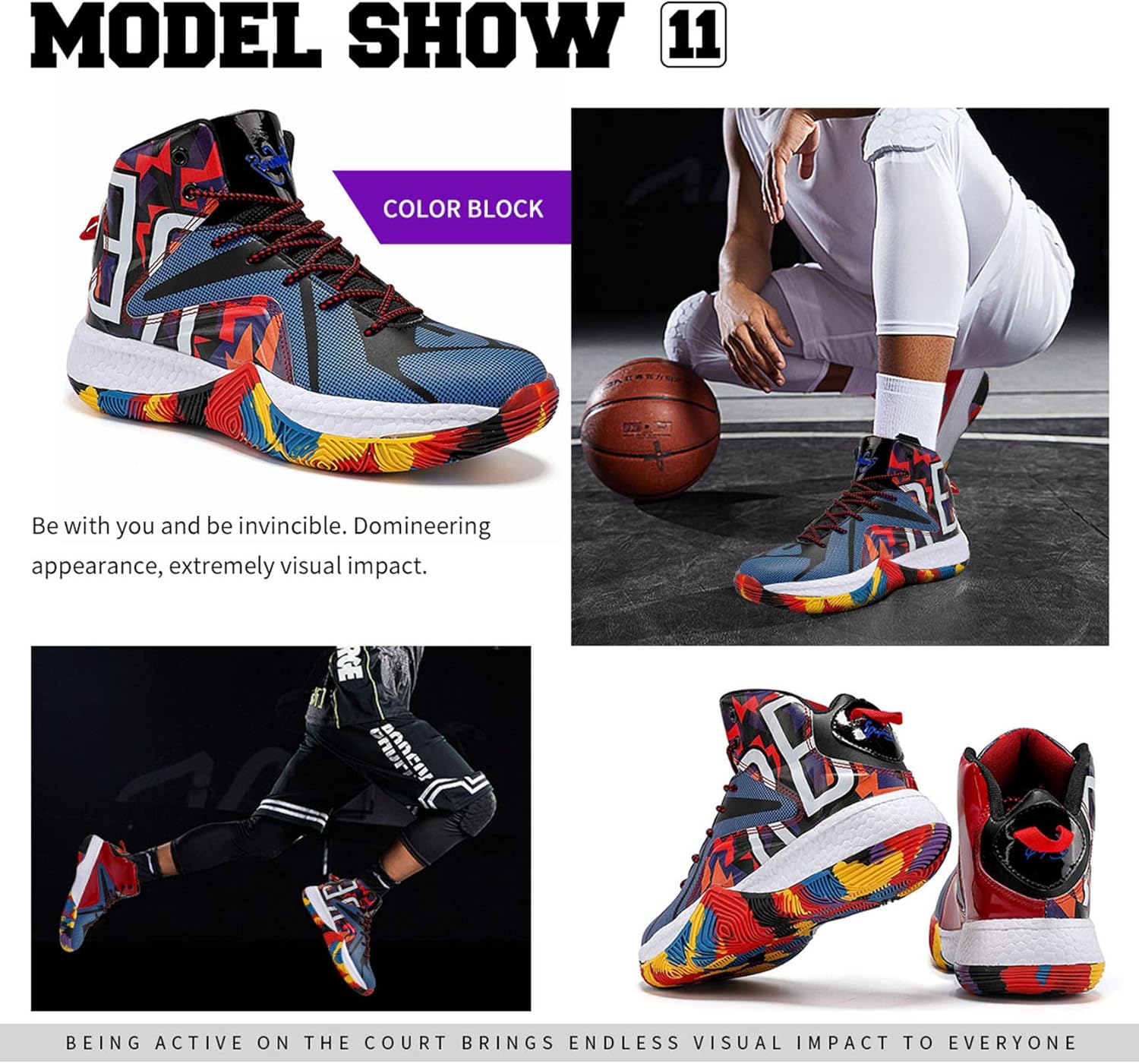  | ASHION Big/Youth Kids' Cool Basketball Shoe Sports Trainers | Basketball