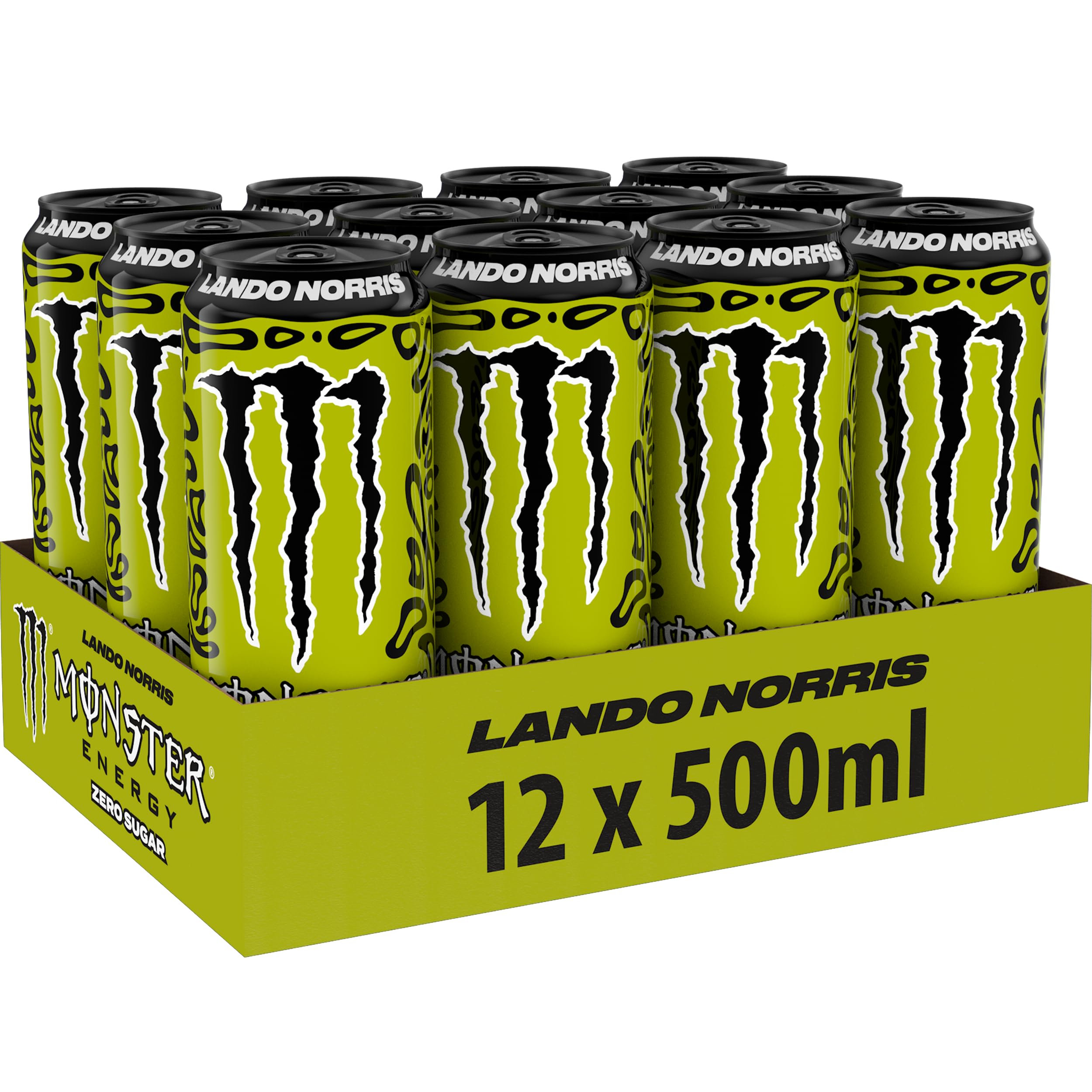 Monster Energy® Lando Norris - koffeinhaltiger Energy-Drink mit futuristischem Melonen-Yuzu-Geschmack - full Flavour, zero Zucker, zero Kalorien - in praktischen Einweg Dosen (12 x 500 ml) 2