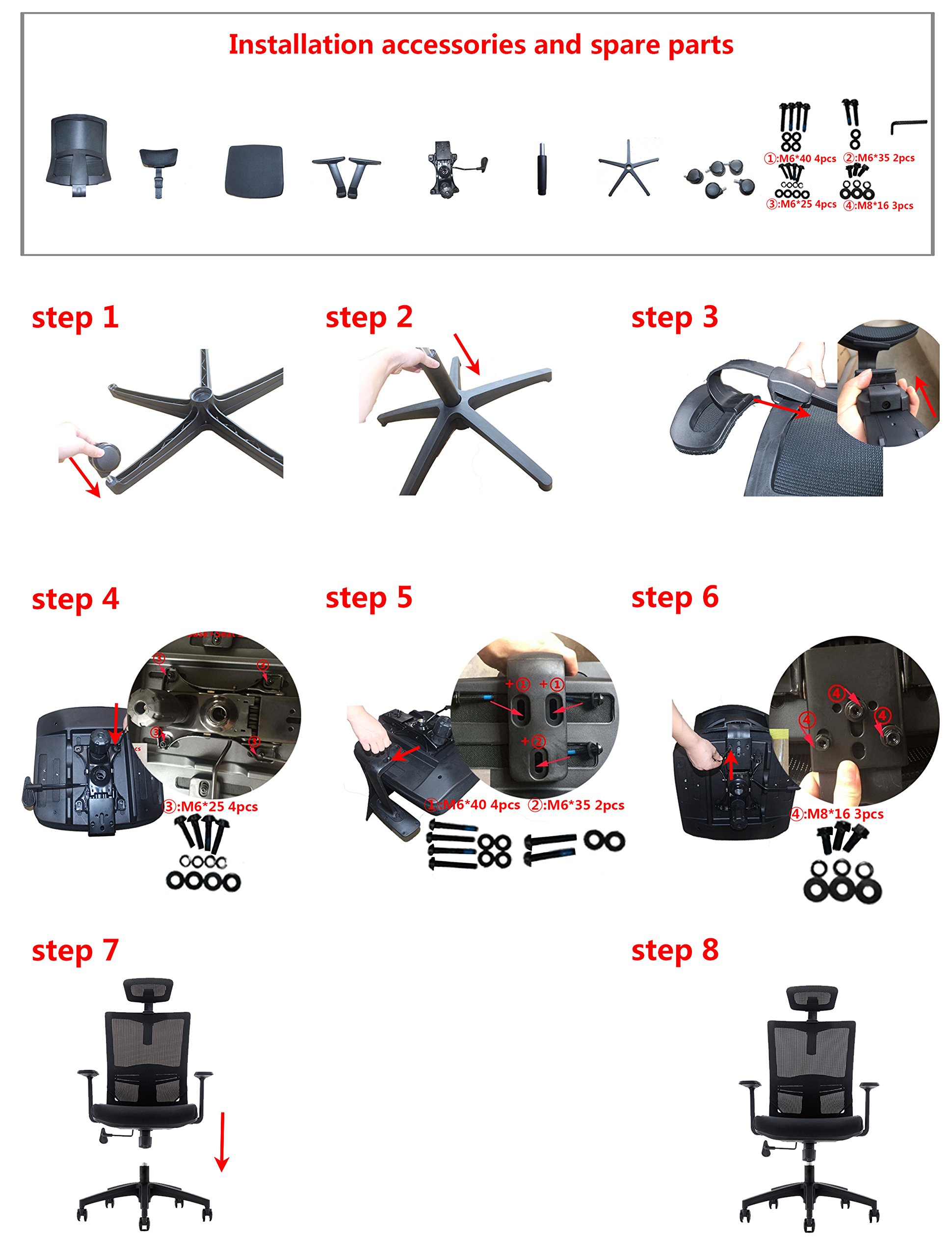 Dr. Office High Back Ergonomic Office Chair Adjustable Executive Desk