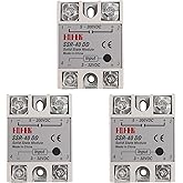 Coliao 3pcs SSR-40DD Solid State Relay DC to DC Input 3-32VDC Output 5-200VDC Single Phase Solid State Relay