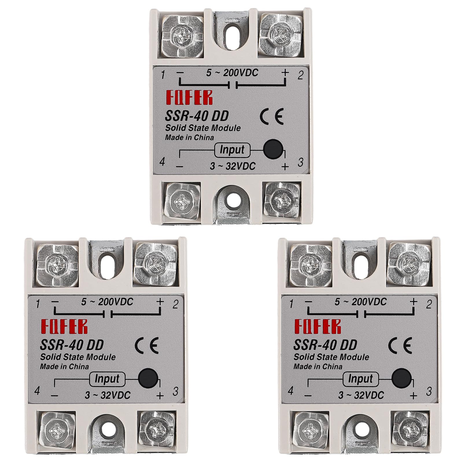 Coliao 3pcs SSR-40DD Solid State Relay DC to DC