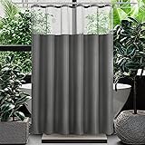 Gibelle Waffle Weave Shower Curtain with Mesh Top
