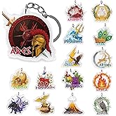 Htabiol Greek Mythology Keychain, 15pcs Olympian Gods Symbol Keychains, Greek Mythology Party Favors Gifts, Olympian Gods Accessories, Suit for Percy Jackson Party Favors, Camp Half Blood Birthday