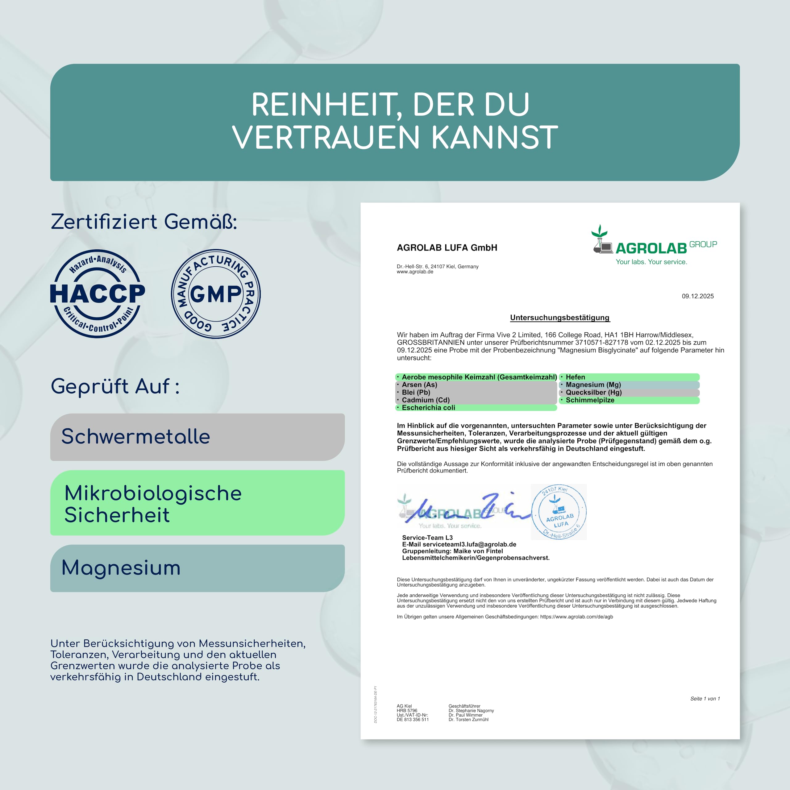 Magnesiumbisglycinat Kapseln - 450 mg elementares Magnesium pro Tag - 240 Kapseln, hochdosiert - hohe Bioverfügbarkeit & Premium chelatiertes Magnesium - 100% vegan, bis zu 4 Monate Vorrat 6
