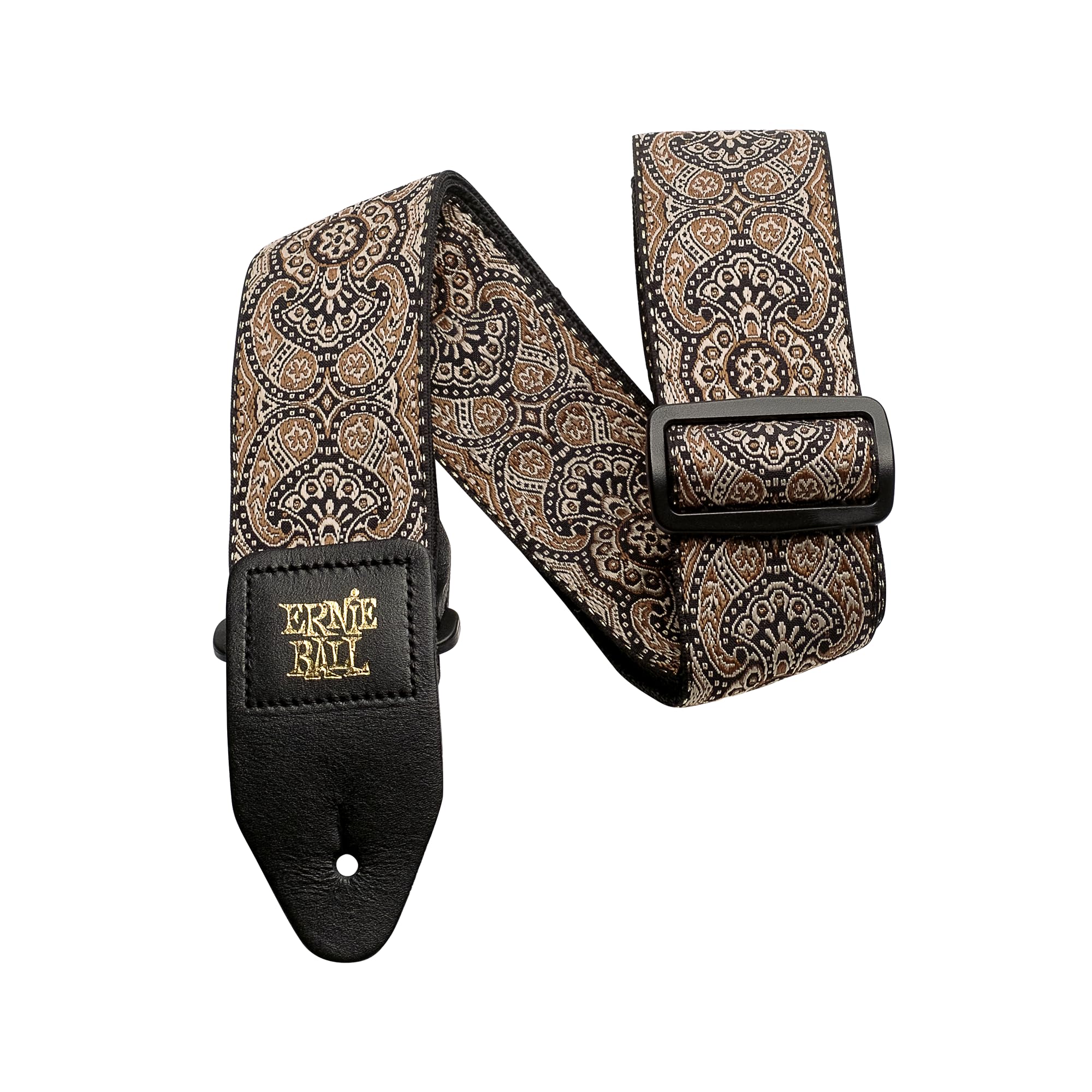 Ernie Ball Gold & Black Paisley Jacquard Guitar Strap