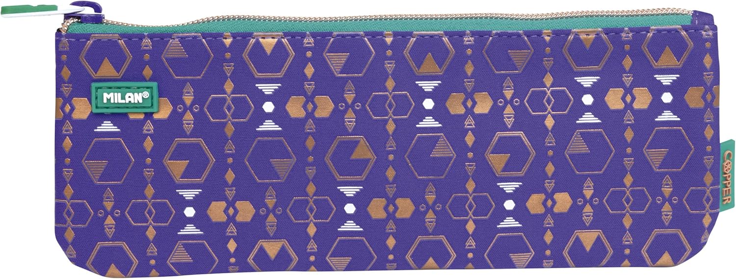 MILAN Copper III Small Flat Pencil Case, Lilac, Berry