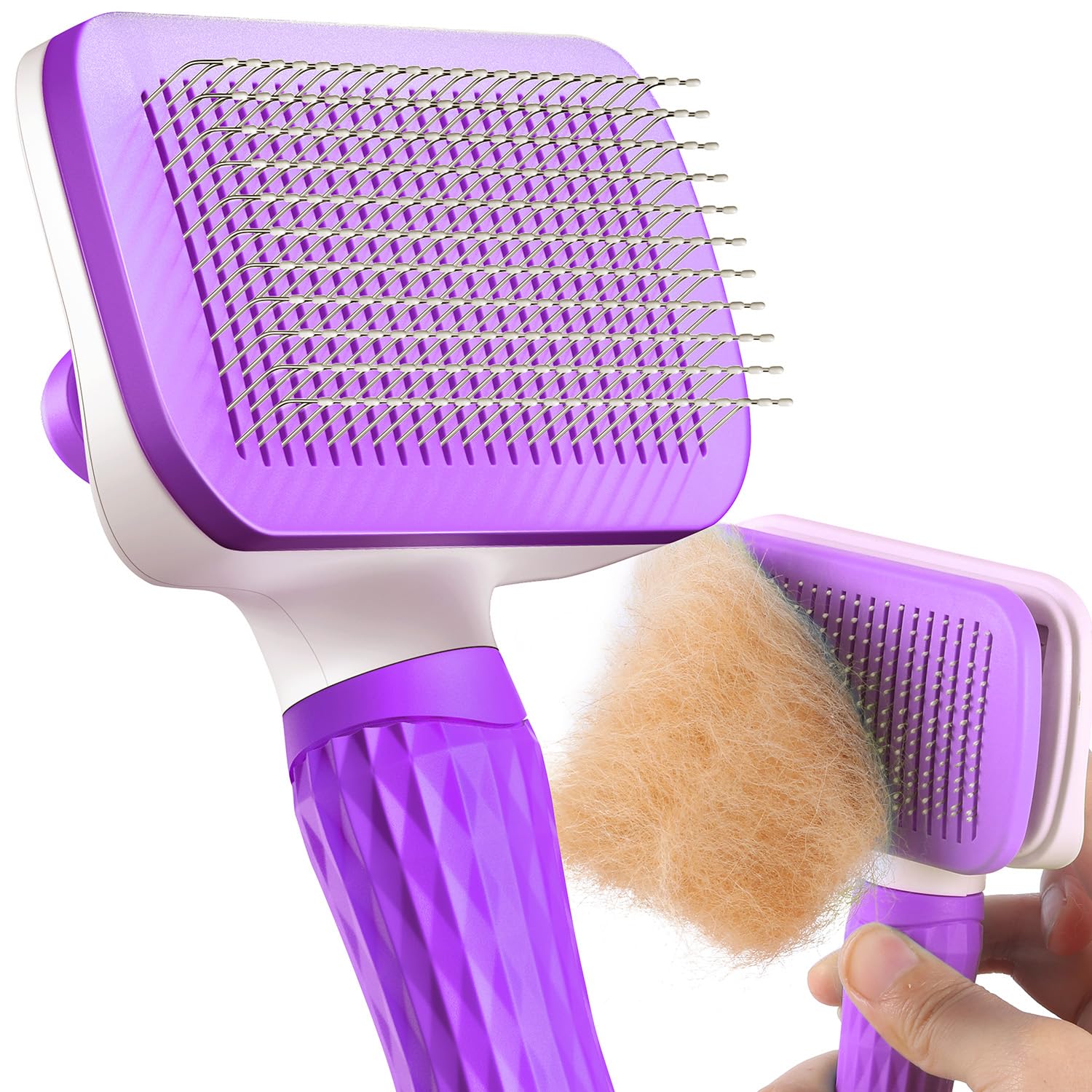 ACE2ACE Slicker Cat Comb Brush, Dog Hair Grooming Brush, Daily Use to Clean Loose Fur & Dirt, Great for Dogs and Cats Pets Grooming With Medium Long Hair, Purple