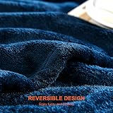 EHEYCIGA Fleece Blanket Navy Queen 220x240cm Soft Flannel Throw view 4