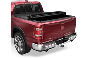 TITANICMOTOR Soft Quad Truck Bed Tonneau Cover Compatible for 2002-2024 2025 Dodge Ram 1500 Fleetside Without Ram Box 4-Fold 6.4FT 76Inch