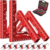 WETOLS 4Pcs 5.5" Corner Clamps for Woodworking, 4.7" Clamping Capacity | CNC Aluminum, 90&deg; Precision, Extended L-Bolts, 6-Sided Scales, Storage Case, Right Angle Clamp for Cabinets, Drawers, Frames