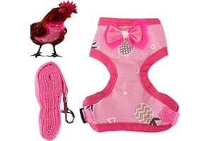 Pet Chicken Harness with Adjustable Walking Rope, Training Leash, Bow Tie for Duck, Goose, Hen, Outdoor Control