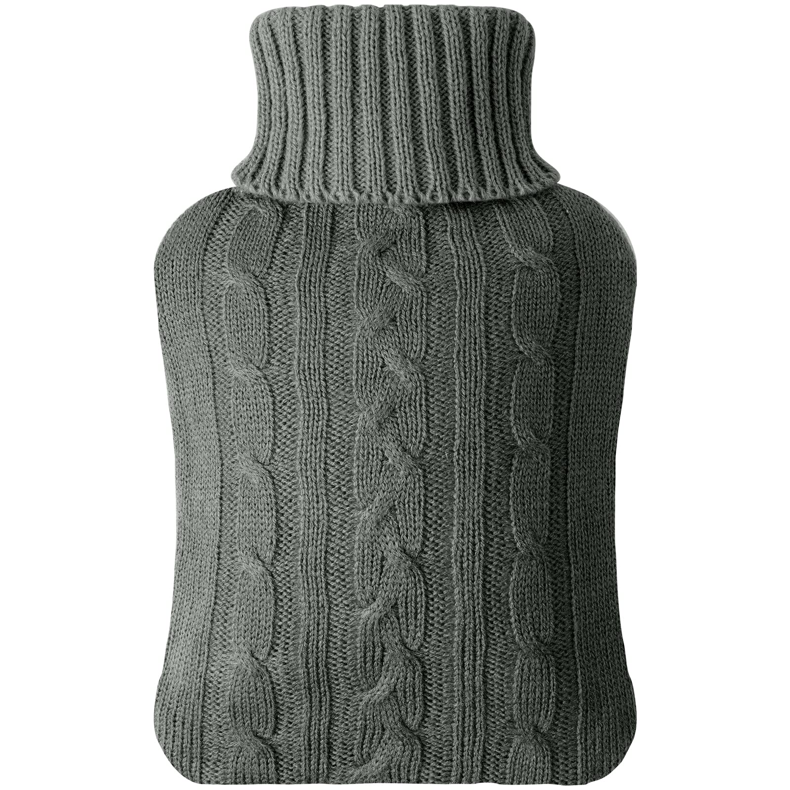 Vicloon Hot Water Bottle with Knitted Cover, 2L Hot Water Bottle for Hot and Cold Compress, Hand & Feet Warmer, Muscle Pain Relief, Hot Water Bag for Great Gift, Safe and Durable (Dark Grey) — image 1