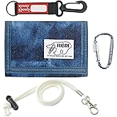 Rough Enough Kids Wallet for Boys Preppy Teens RFID Blocking with Glow in the Dark Lanyard Keychain Unique Tie Dye Blue Canvas