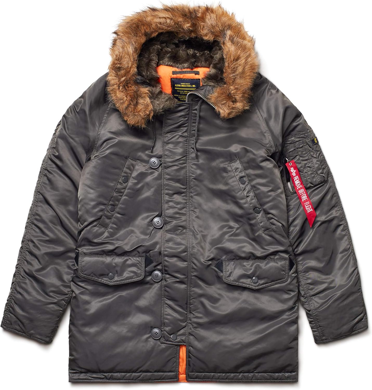 slim fit parka mens