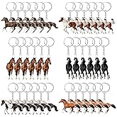 Huquary 60 Pcs Horses Keychain Key Ring Decoration Bulk Horse Party Favors Animal Themed Birthday Supplies for Friends Guest Return Gift Vintage Key Ring Jewelry for Party Accessories