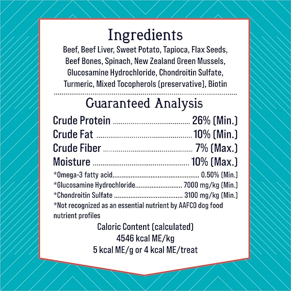 STEWART FREEZE DRIED DOG TREATS, HEALTHY HIPS WITH GLUCOSAMINE FOR DOGS, HEALTHY, LIMITED INGREDIENT GRAIN FREE DOG TREAT, BEEF & SWEET POTATO RECIPE, 8 OUNCES, RESEALABLE POUCH, LIGHT BROWN (402303)