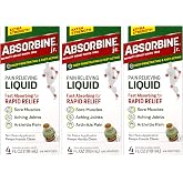 ABSORBINE JR. Extra Strength Pain Relieving Liquid, for Muscle, Joints, Arthritis Pain, with No-Mess Applicator, 4 Oz (Pack of 3)