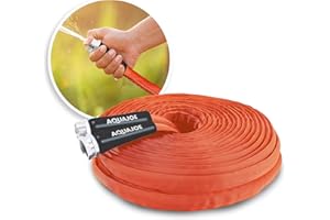 Aqua Joe AJFJH75-34-CTR Kink-Free Contractor Grade FiberJacket Garden Hose, 3/4-in Max. Water Flow, 650-PSI Burst Rating, BPA/Phthalate, Drinking Safe, For Garden, Auto Care, 75Ft, Orange