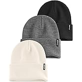FURTALK 3 Pack Beanie for Men Women Unisex Cuffed Thick Knitted Unisex Winter Hat Skull Cap