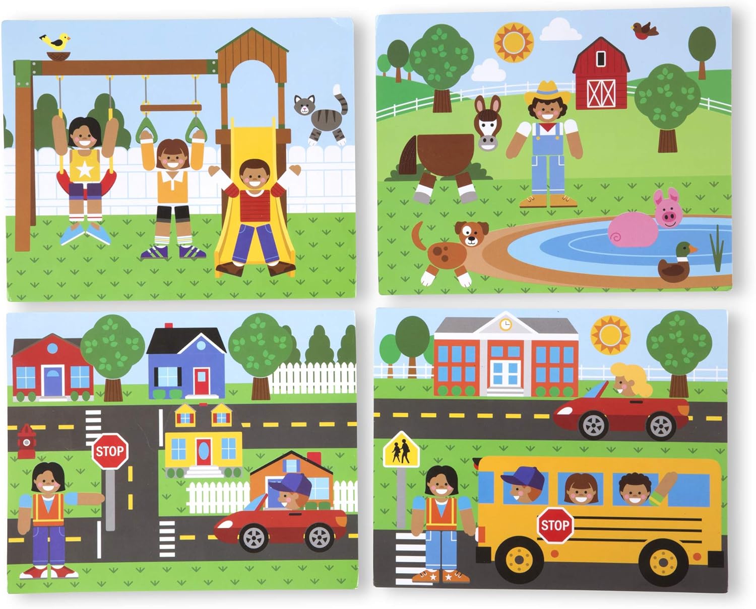 Melissa & Doug Wooden Magnetic Matching Picture Game With 119 Magnets and Scene Cards: Toys & Games