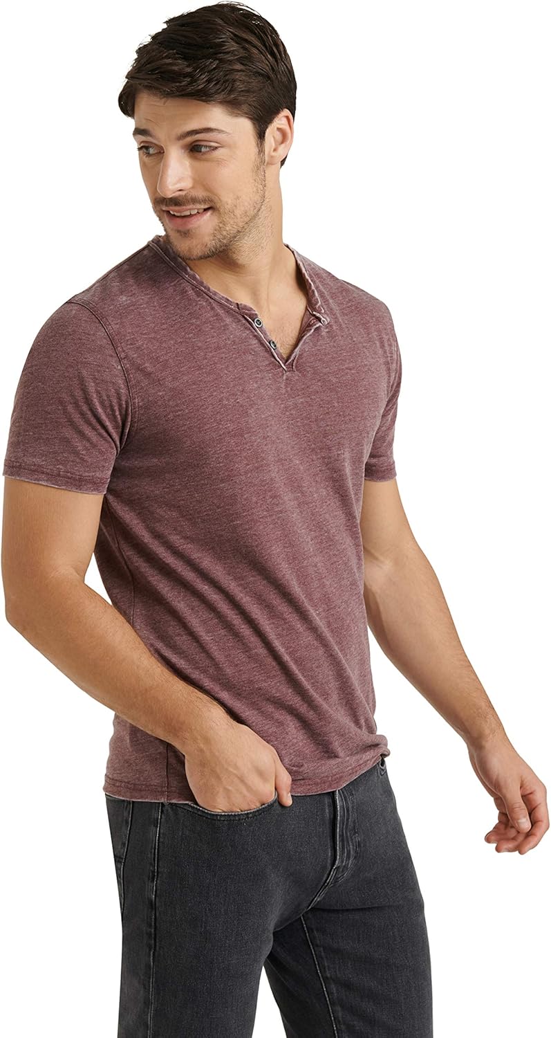 Lucky Brand Men's Venice Burnout Notch Neck Tee Shirt | 