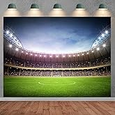 Soccer Field Backdrop, Football Pitch Stadium Theme Photography Background,Sports Backdrops for Photoshoot Birthday Party Decoration Supplies Banner 7x5ft