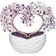 Jovivi Natural Crystal Heart Money Tree Healing Gemstone Bonsai Tree for Wedding Ceremony Reiki Balancing Energy Meditation Feng Shui Wealth & Good Luck Home Indoor Office Decor 7.87"-8.26"