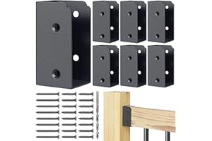 AECXM 201 Stainless Steel 2" x 4" (Actually 1 ½" x 3 ½") Deck Railing Connector, for Deck Railing, Handrail, Barn and Beam end Connection Installation (8pc-Black)