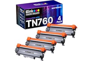 E-Z Ink TN760 Toner for Brother Printer Compatible for Brother TN-760 TN730 TN-730 Toner Cartridges to Use with MFC-L2710DW MFC-L2750DW HL-L2350DW HL-L2370DW HL-L2395DW L2390DW DCP-L2550DW (4 Black)