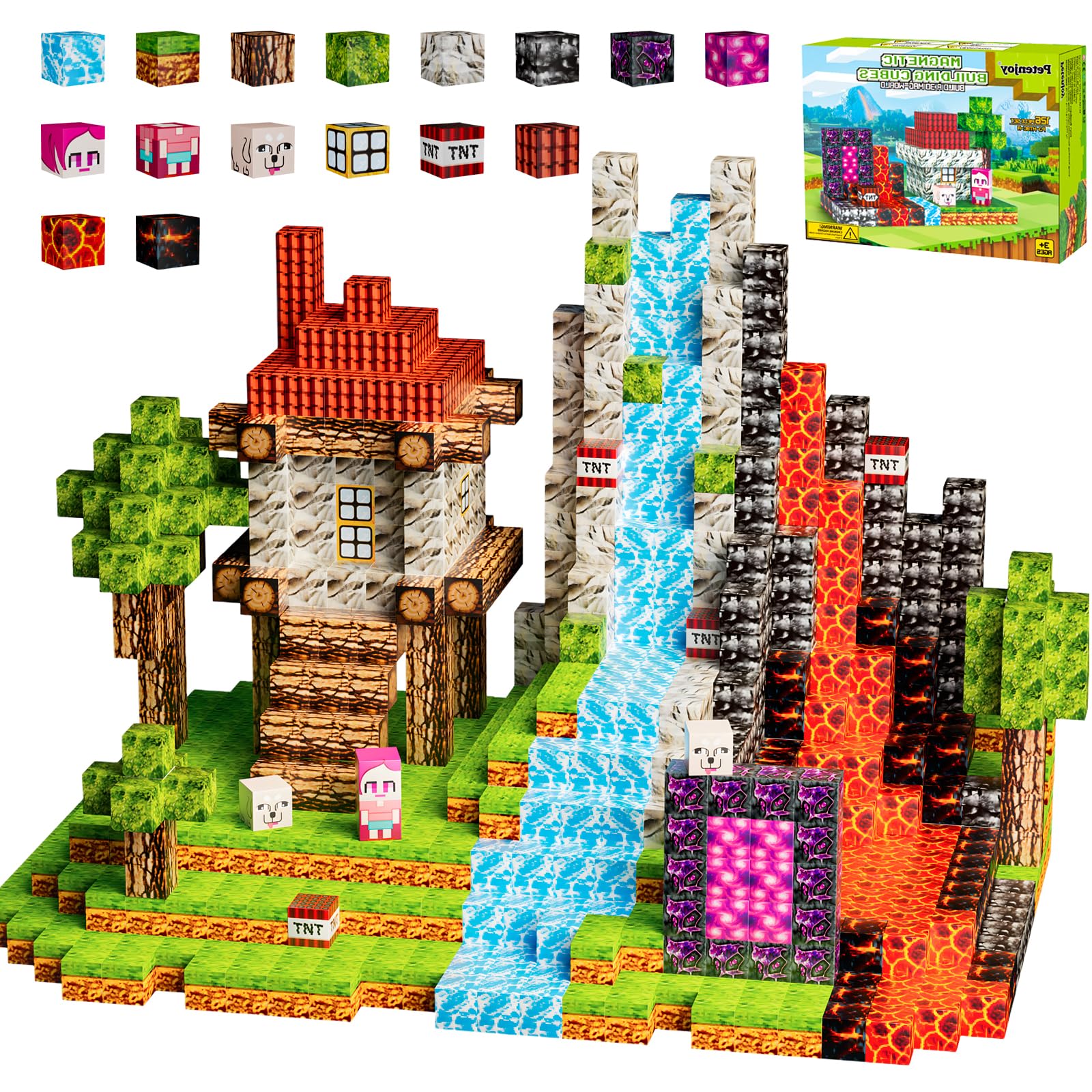 Photo 1 of Magnetic Blocks 126PCS - 1 inch Magnetic Building Blocks Cubes Kid STEM Sensory Toy for 3+ Year Old Boys & Girls Game Themed Gifts