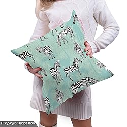 Ambesonne Zebra Fabric by The Yard, Striped Endemic