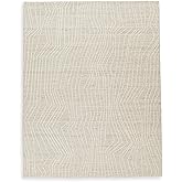 Signature Design by Ashley Varahill Casual Indoor Abstract Handmade 8 x 10 Large Rug, Beige & Light Gray