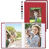 vivinin 2 Pack Photo Album 5x7, Linen Cover Photo Book, Small Photo Album Book for 36 Pockets Hold 72 Pictures, Picture Book for Photos Family Anniversaries Baby Vacations (Red)