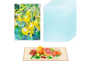 BECLUMAS 10 Pack Sublimation Glass Cutting Board Blanks, 11"x7.87" Heat Thermal Transfer Sheet DIY Picture Chopping Board, Textured Blank Cutting Boards for Kitchen Countertop