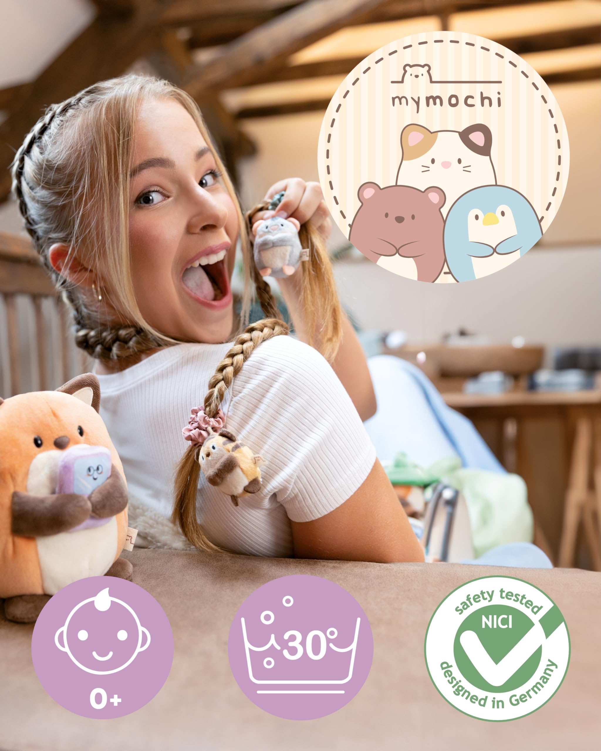 NICI MYMOCHI Kuscheltier Hund Hiro 16 cm mit Bubble Tee in Geschenkbox 11x12x6,5 cm, Flauschiges Stofftier zum Kuscheln, Spielen und Liebhaben - 61152 2