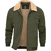 TBMPOY Men's Corduroy Jacket Sherpa Fleece Lined Casual Coat Turn-Down Collar Winter Warm Thickened Jackets with Pockets