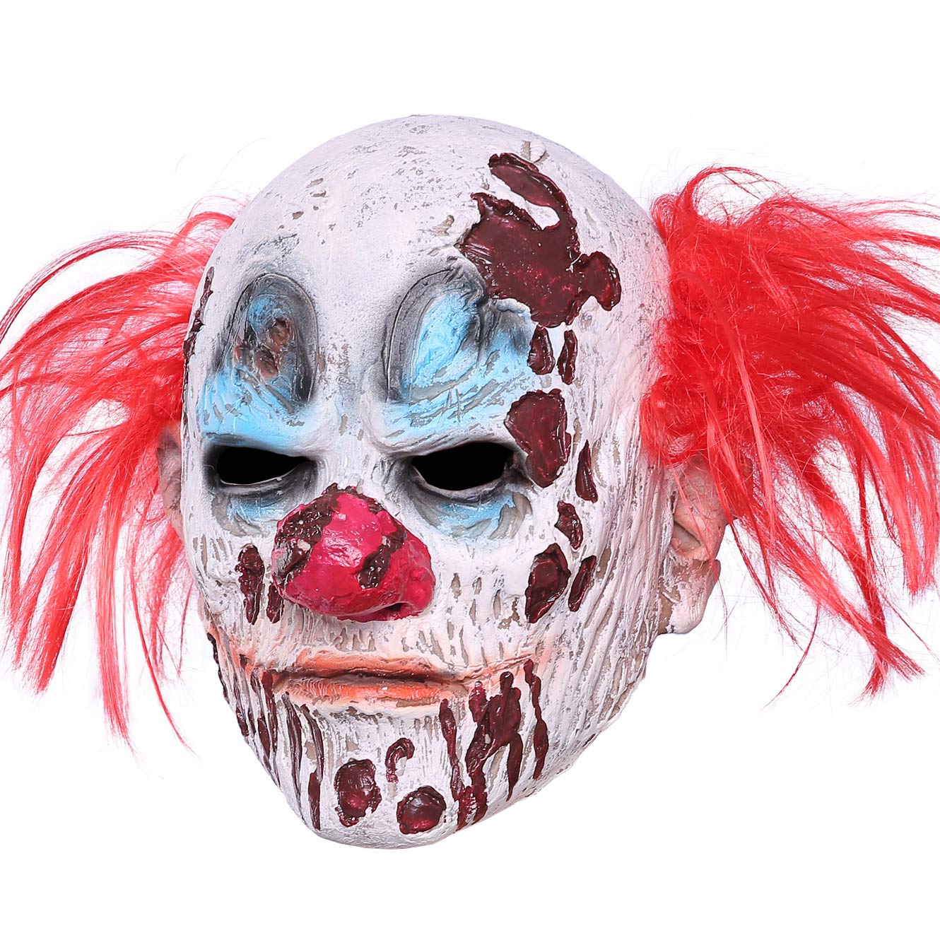 Halloween Clown Mask Full Head Latex Scary Clown Mask With White