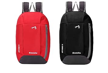 Sassie 2 Pcs Combo of Kids Series 10 LTR Casual Backpack I Bagpack (Pack of 2) (Red & Black)(SSN-1097)