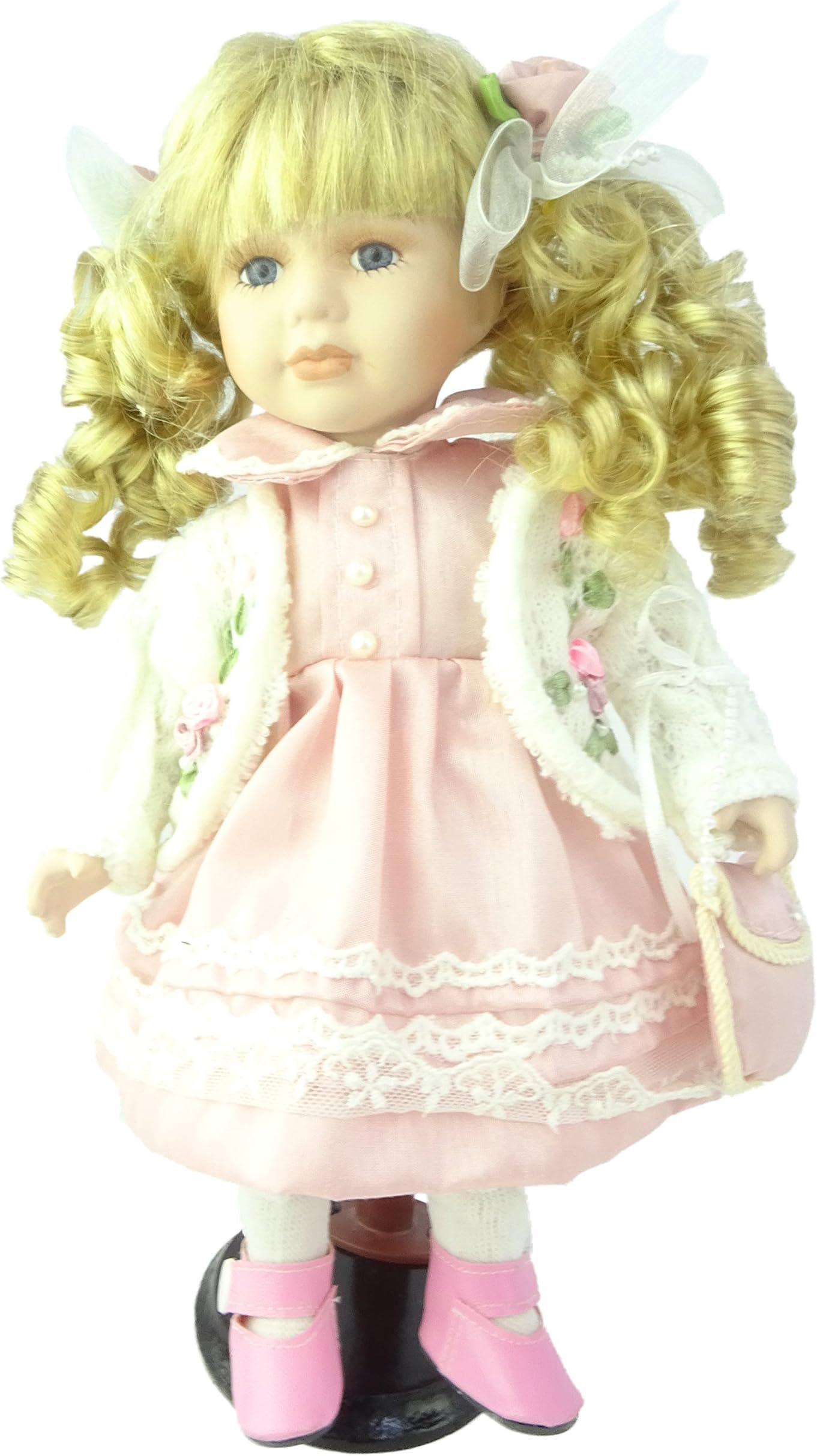 Porcelain Doll 30cm Girl In Pink Dress- Girls Toys