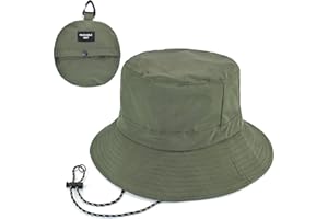 EINSKEY Packable Bucket Hat with Chin Strap for Men Women, Quick Dry Adjustbale Sun Hat for Beach Safari Fishing Hiking