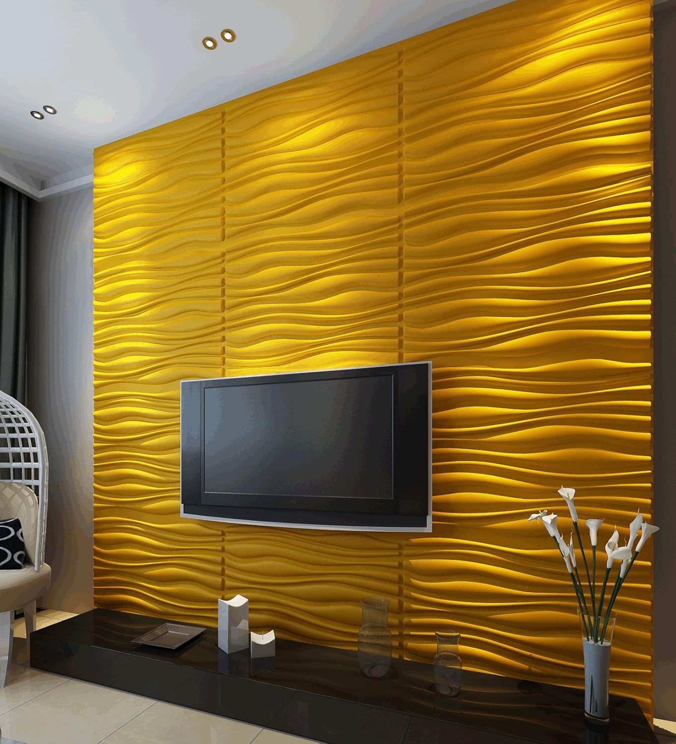 Inreda 3D Wall Panels Dining Room Living Room Bedroom Feature Wall Decor (3 Square Metres (6